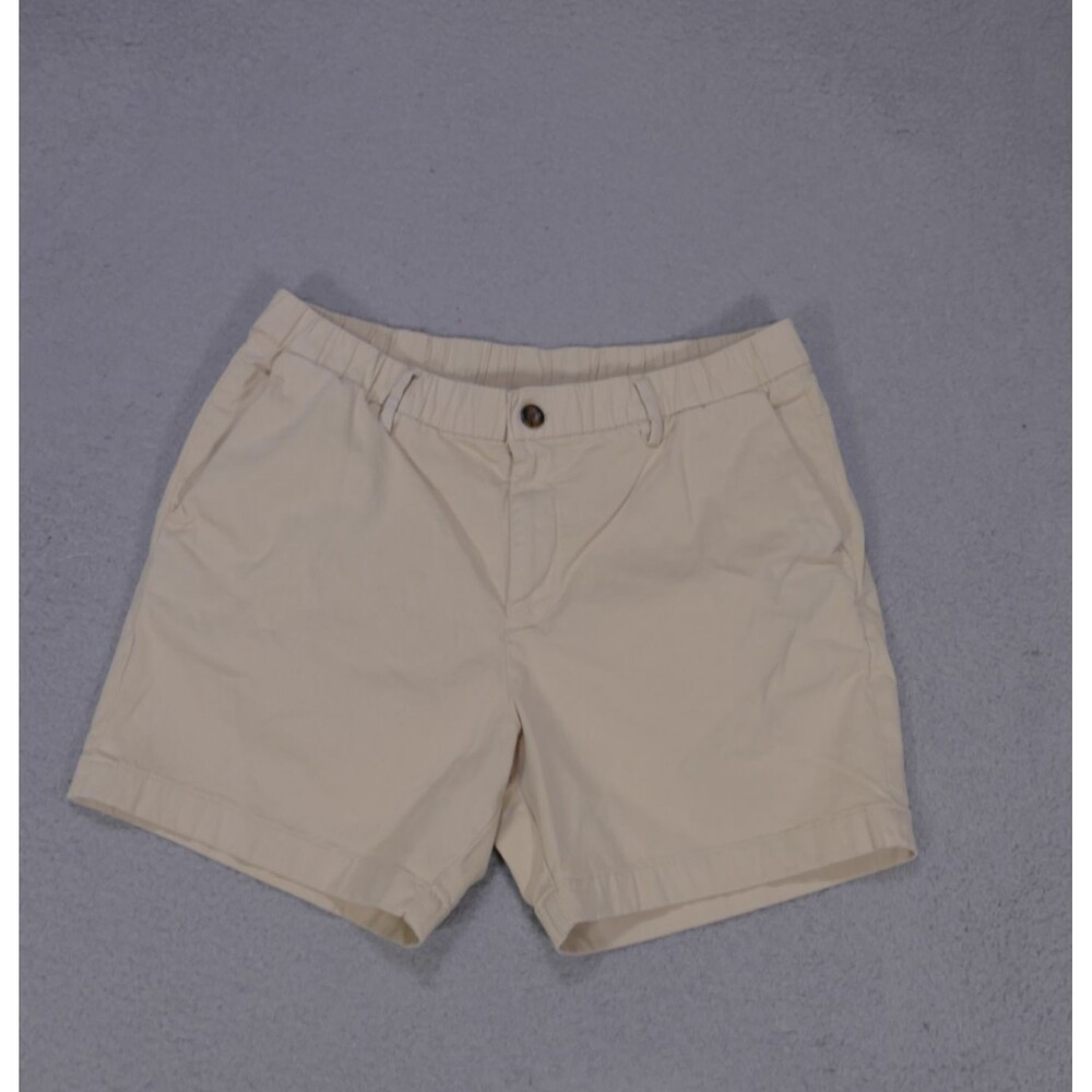 Men's Bear Bottom Shorts Large Beige 5.5 in Flat Front